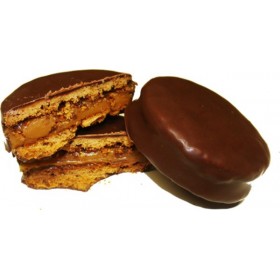 ALFAJOR DOCE DE LEITE COBERTO COM CHOCOLATE PRETO - 1 Unid